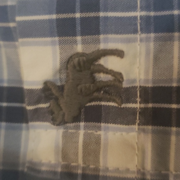 Abercrombie and Fitch Med. men's blue & white plaid long sleeve button down 👕 - Picture 5 of 11